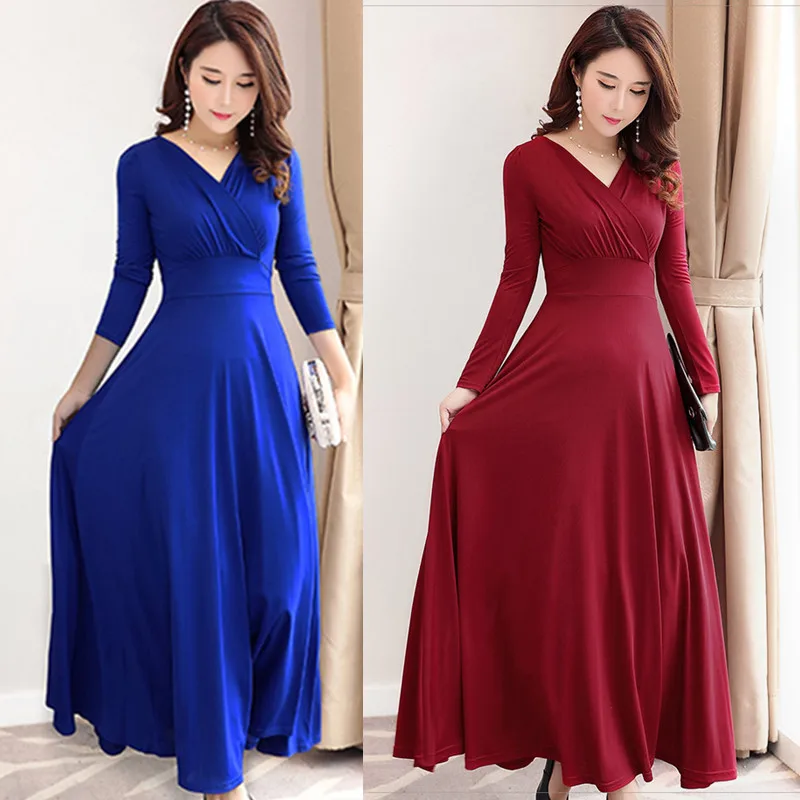 Women's wear the spring of 2019 the new dress fashion v-neck posed long of tall waist pure color cultivate one's morality
Women's wear the spring of 2019 the new dress fashion v-neck posed long of tall waist pure color cultivate one's morality