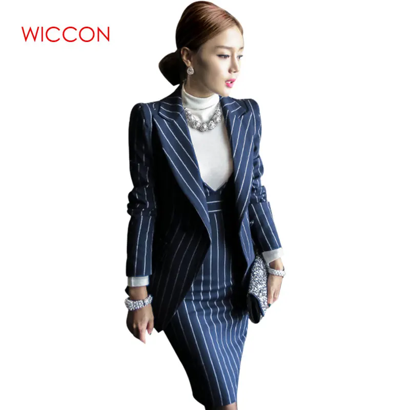 Women Striped Dress Suits Office Lady Double Breasted 2 Piece Sets Elegant Notched Blazer + Fashion Sheath Dresses Female
Women Striped Dress Suits Office Lady Double Breasted 2 Piece Sets Elegant Notched Blazer + Fashion Sheath Dresses Female