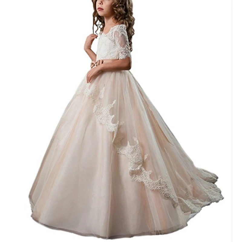 Light Champagne Half Sleeves Lace Flower Girl Dresses Amazing Girl Ball Gown Dress For Wedding Evening Party Birthday 2 3 4 8 12
Light Champagne Half Sleeves Lace Flower Girl Dresses Amazing Girl Ball Gown Dress For Wedding Evening Party Birthday 2 3 4 8 12