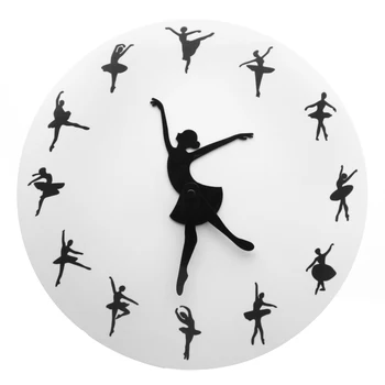 

Ballet Dancer Ballerina Wall Clock Novelty Funny Wall Clock Dance Home Room Fan Art Decor Gift For Dancing Teacher Dance Lovers