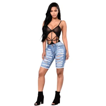 2018 Women Sexy Torn Frayed Jeans Fashion Casual High Waist Ripped Hole Hollow Out Jeans Slim Fit Fifth Denim Distressed Shorts
2018 Women Sexy Torn Frayed Jeans Fashion Casual High Waist Ripped Hole Hollow Out Jeans Slim Fit Fifth Denim Distressed Shorts