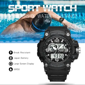 Outdoor Sports Waterproof Multi Function Dual Display Men's sport watch Electronic digital Watch gifts Men's wrist luminous
Outdoor Sports Waterproof Multi Function Dual Display Men's sport watch Electronic digital Watch gifts Men's wrist luminous