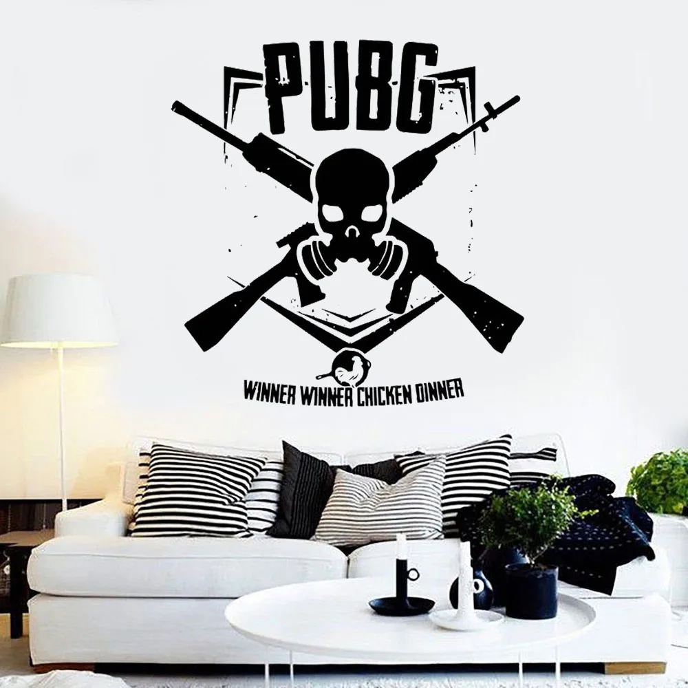 PUBG Winner курица ужин игра настенные наклейки персонализированные мальчик спальня