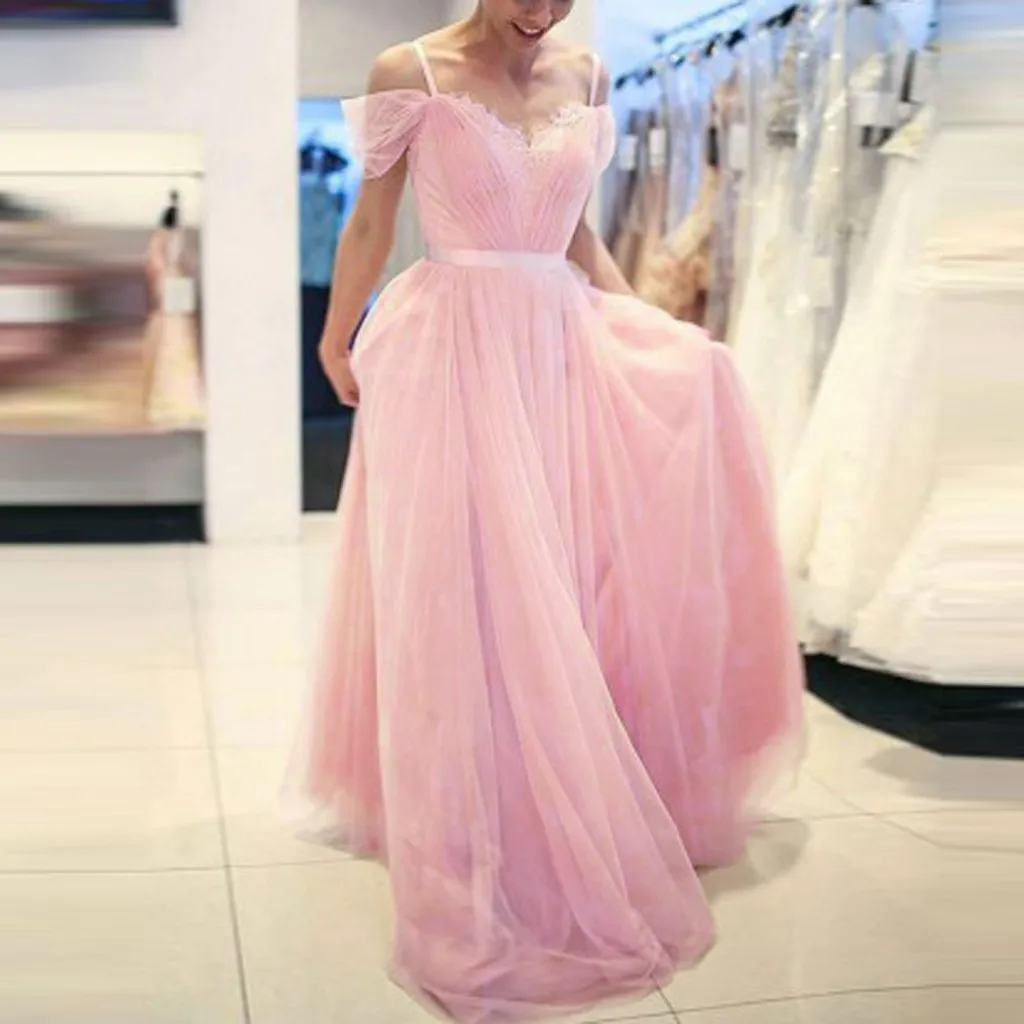 Pink Cold Shoulder Big Mesh Hem Floor-Length Party Dress Sexy Shoulder Insertion Camisole Lace Long Dresses Princenes Full Dress
Pink Cold Shoulder Big Mesh Hem Floor-Length Party Dress Sexy Shoulder Insertion Camisole Lace Long Dresses Princenes Full Dress