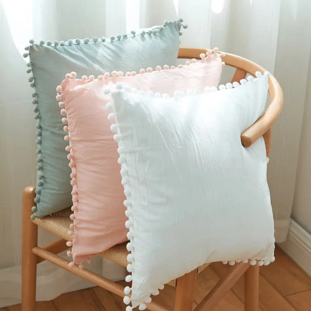 Soft Cotton Nordic Solid Color Princess Ball Pillow Case Decorative Pillows For Sofa Seat Cushion Cover Home Decor Pillowcase
Soft Cotton Nordic Solid Color Princess Ball Pillow Case Decorative Pillows For Sofa Seat Cushion Cover Home Decor Pillowcase