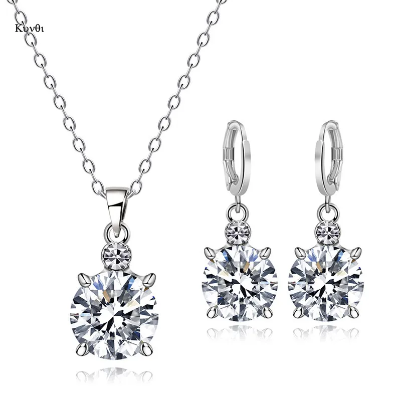 Exquisite Sliver Plated Women Jewelry Sets Dazzling Zircon Drop Earring Pendant Necklace New Fashion Wedding Gifts Jewelry
Exquisite Sliver Plated Women Jewelry Sets Dazzling Zircon Drop Earring Pendant Necklace New Fashion Wedding Gifts Jewelry