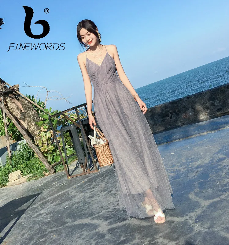 FINEWORDS Sexy Deep V Neck Mesh Long Dress Summer Beach Sundress Vacation Spaghetti Strap Dress Backless Party Dinner Dresses
FINEWORDS Sexy Deep V Neck Mesh Long Dress Summer Beach Sundress Vacation Spaghetti Strap Dress Backless Party Dinner Dresses