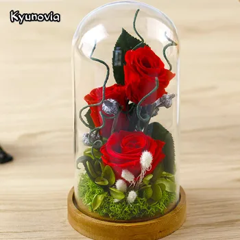 Kyunovia Valentine's Day Glass Cover Fresh Preserved Rose Flower Beautiful Mother birthday gift Wedding Home Decoration KY77
Kyunovia Valentine's Day Glass Cover Fresh Preserved Rose Flower Beautiful Mother birthday gift Wedding Home Decoration KY77