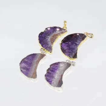 Fashion Jewelry Gold Bezel Natural slice crystal quartz necklace pendant raw cluster slab geode druzy stone point pendant women
Fashion Jewelry Gold Bezel Natural slice crystal quartz necklace pendant raw cluster slab geode druzy stone point pendant women
