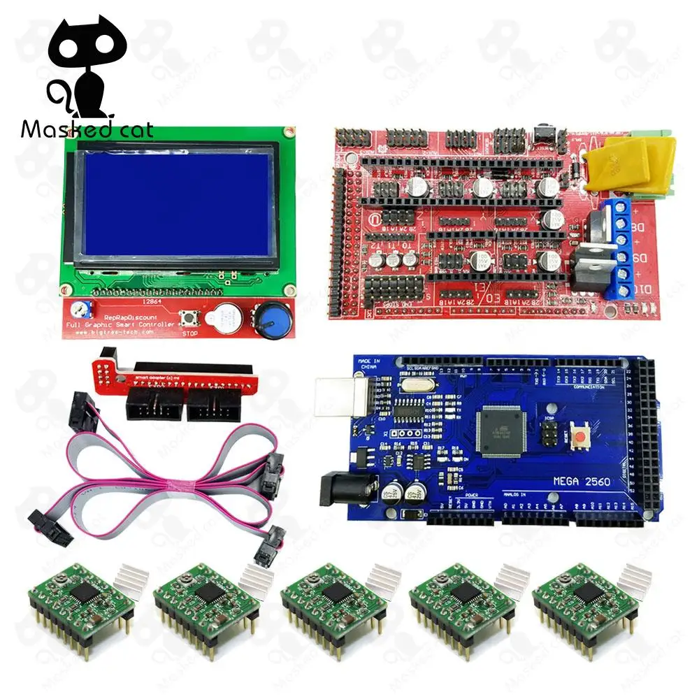 Mega 2560 R3 RAMPS 1.4 Controller A4988 Stepper Driver Module 12864 LCD controller for 3D Printer Part kit with USB
Mega 2560 R3 RAMPS 1.4 Controller A4988 Stepper Driver Module 12864 LCD controller for 3D Printer Part kit with USB
