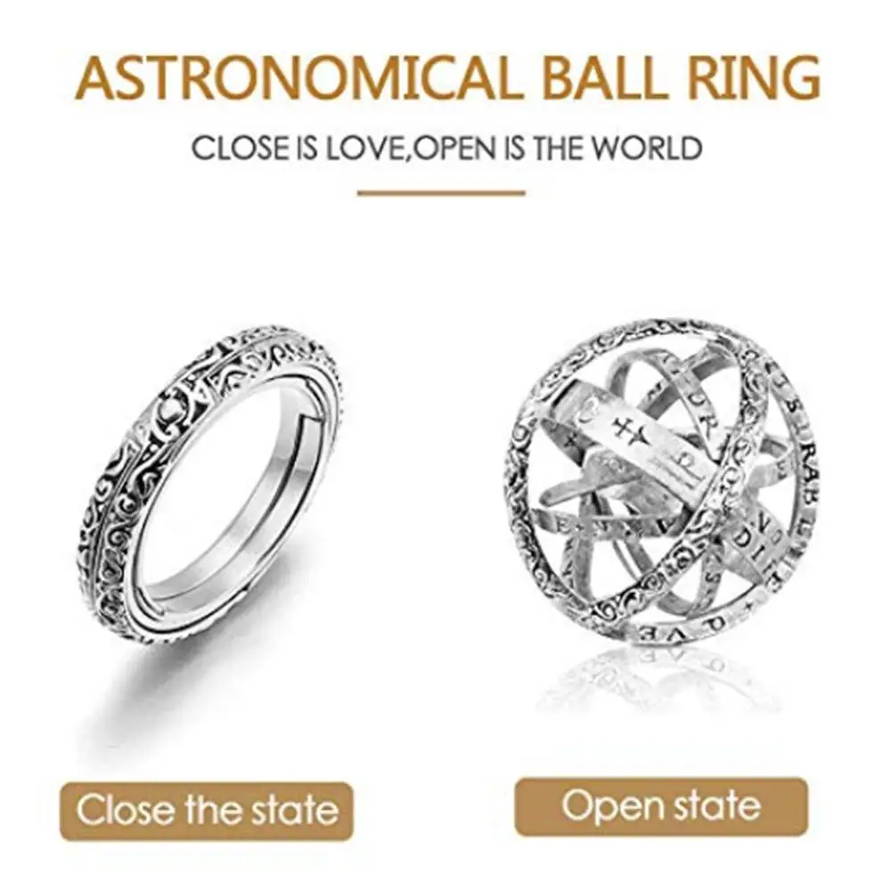 New Astronomical Ball Foldable Ring Luxury Hand-carved, Close Is Love, Open Is The World, The Best Gift Holiday Gift For Lovers
New Astronomical Ball Foldable Ring Luxury Hand-carved, Close Is Love, Open Is The World, The Best Gift Holiday Gift For Lovers