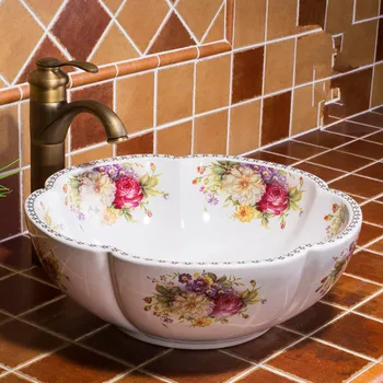 Flower Shape Bathroom Cloakroom Chinese Handmade Europe Vintage Ceramic Lavabo Bathroom Sink wash basin bowl with gold color
Flower Shape Bathroom Cloakroom Chinese Handmade Europe Vintage Ceramic Lavabo Bathroom Sink wash basin bowl with gold color