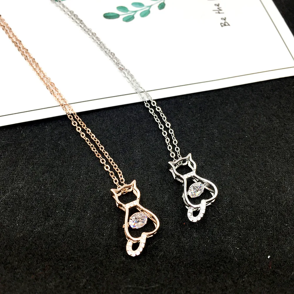 Genuine 925 Sterling Silver Vintage Cute Crystal Pet Animal Cat Pendant Necklace for Women Girls Fashion Jewelry
Genuine 925 Sterling Silver Vintage Cute Crystal Pet Animal Cat Pendant Necklace for Women Girls Fashion Jewelry