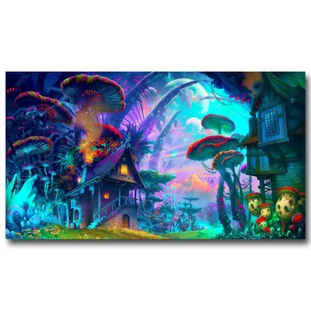 Mushrooms House - Psychedelic Trippy Art Silk Canvas Poster Print 13x24 24x43 Inch Abstract Wall Home Decor -018
Mushrooms House - Psychedelic Trippy Art Silk Canvas Poster Print 13x24 24x43 Inch Abstract Wall Home Decor -018