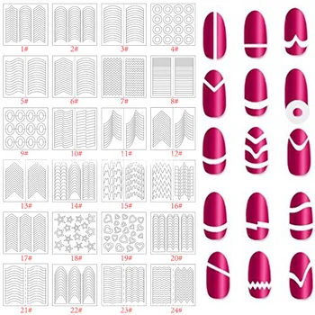 24 Sheet Manicure Template Nail Art Stencils Curved Fringe French Tip Guides Stickers Styling Tool
24 Sheet Manicure Template Nail Art Stencils Curved Fringe French Tip Guides Stickers Styling Tool