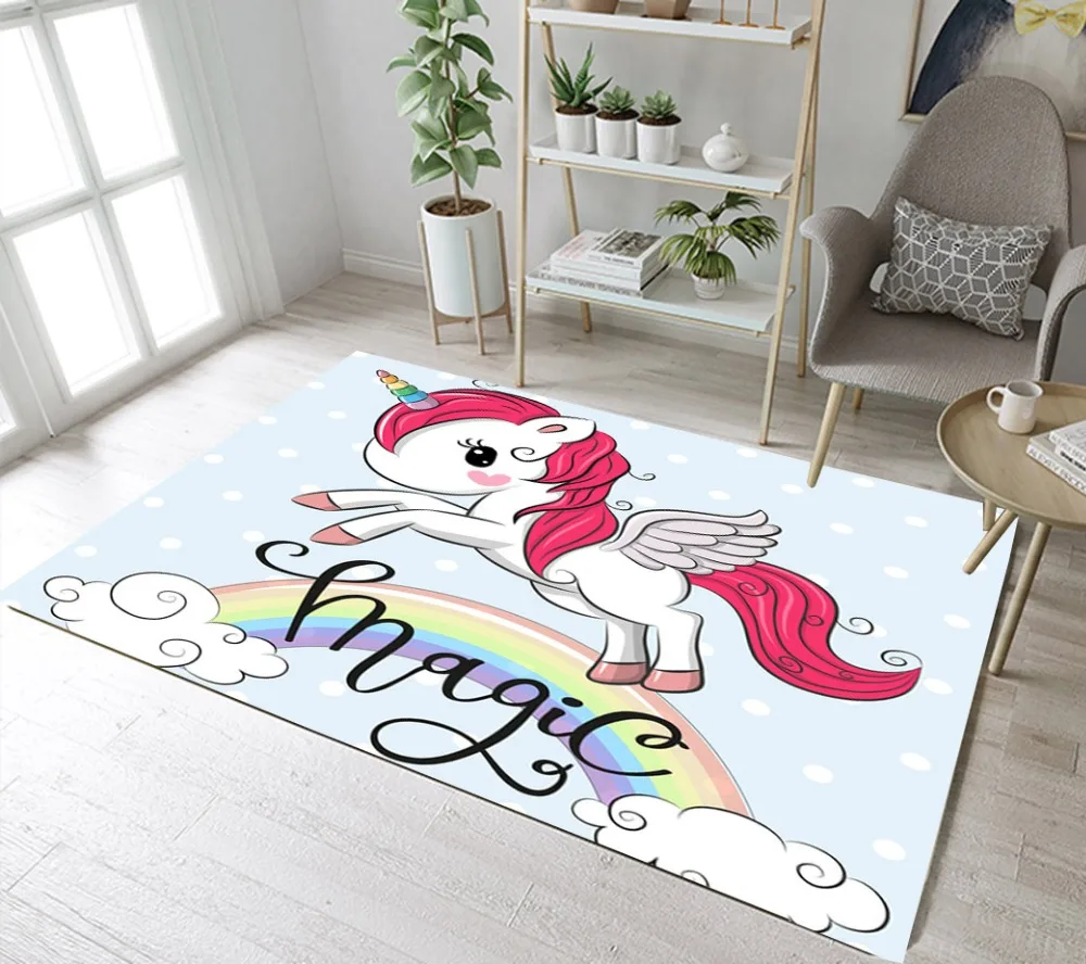 Kids Cartoon Unicorn Rugs And Carpets For Baby Home Living Room Large Cushion Bedroom Parlor Hallway kitchen Door Floor Bath Mat
Kids Cartoon Unicorn Rugs And Carpets For Baby Home Living Room Large Cushion Bedroom Parlor Hallway kitchen Door Floor Bath Mat