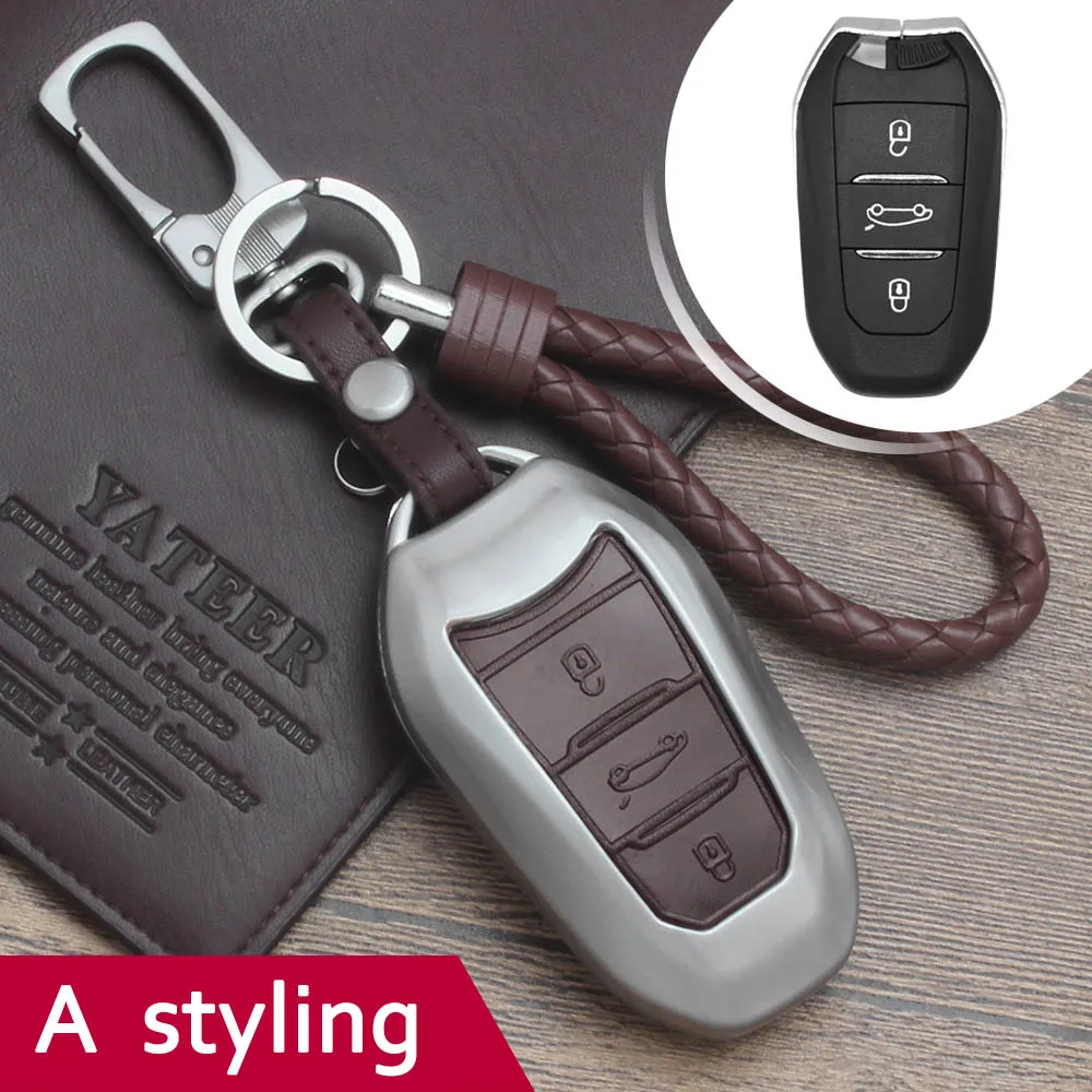 Zinc-alloy-Leather-Car-Key-Cover-Case-For-Peugeot-3008-5008-408-2008-308-508-For (9)