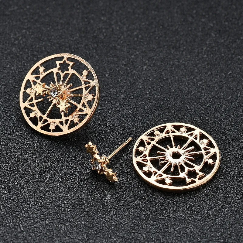 M MISM Fashion Trendy Golden Alloy Earrings Women Geometric Hollow Ear Studs Girls Rhinestone Shining Jewelry Daily Life
M MISM Fashion Trendy Golden Alloy Earrings Women Geometric Hollow Ear Studs Girls Rhinestone Shining Jewelry Daily Life