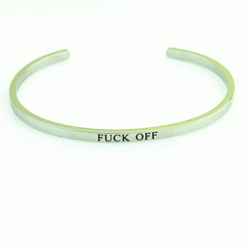 Hot New 316L Stainless Steel Bangle Positive Inspirational Quotes Open Cuff Bracelets Mantra Bracelets Bangles for Women Jewelry
Hot New 316L Stainless Steel Bangle Positive Inspirational Quotes Open Cuff Bracelets Mantra Bracelets Bangles for Women Jewelry