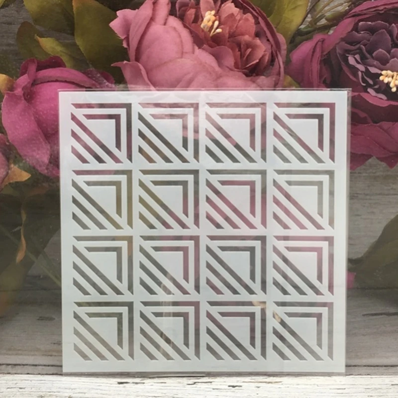 1Pcs 5*5" Square Tri angle Matrix DIY Layering Stencils Painting Scrapbook Coloring Embossing Album Decorative Card Template
1Pcs 5*5" Square Tri angle Matrix DIY Layering Stencils Painting Scrapbook Coloring Embossing Album Decorative Card Template