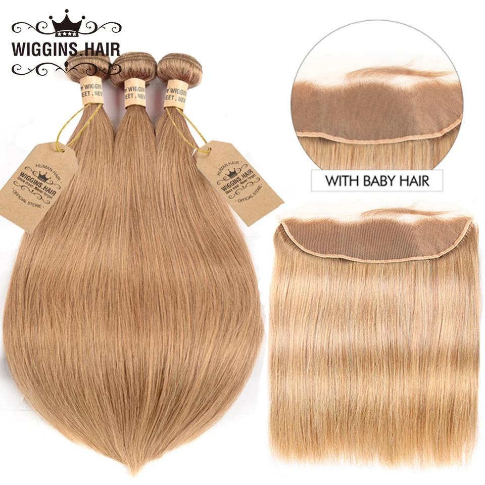 Wiggins #27 Honey Blonde Bundles With Closure Frontal Brazilian Straight Hair Human Hair Bundles With Closure Remy Hair 28 inch
Wiggins #27 Honey Blonde Bundles With Closure Frontal Brazilian Straight Hair Human Hair Bundles With Closure Remy Hair 28 inch