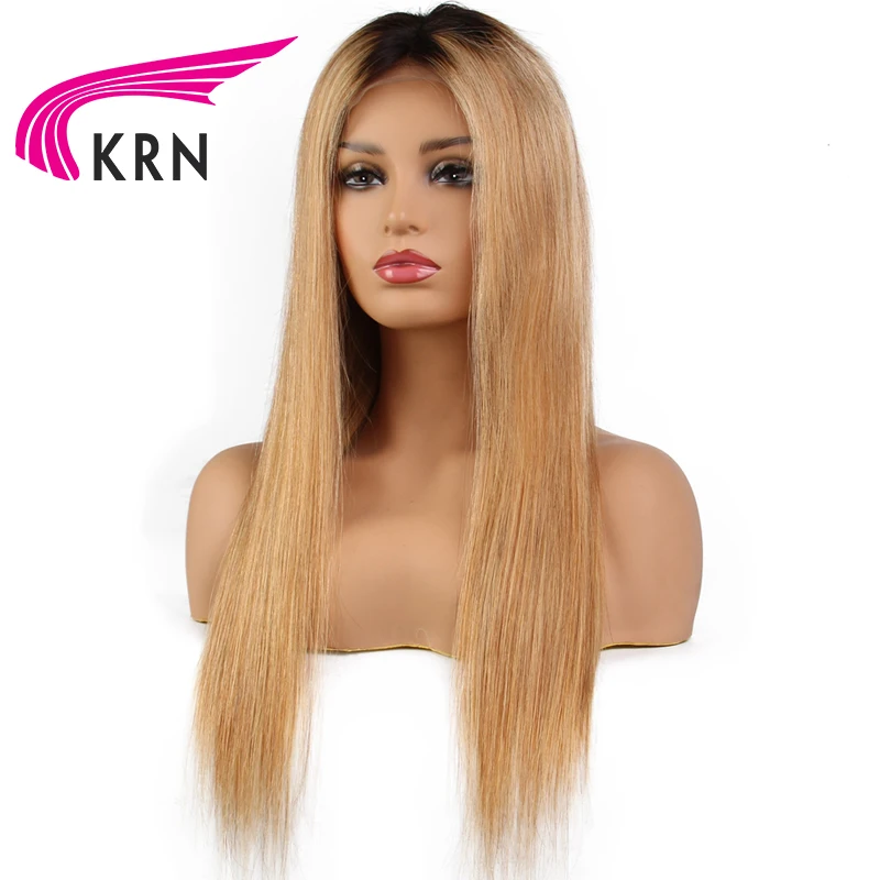 Ombre Glueless Lace Front Human Hair Wigs