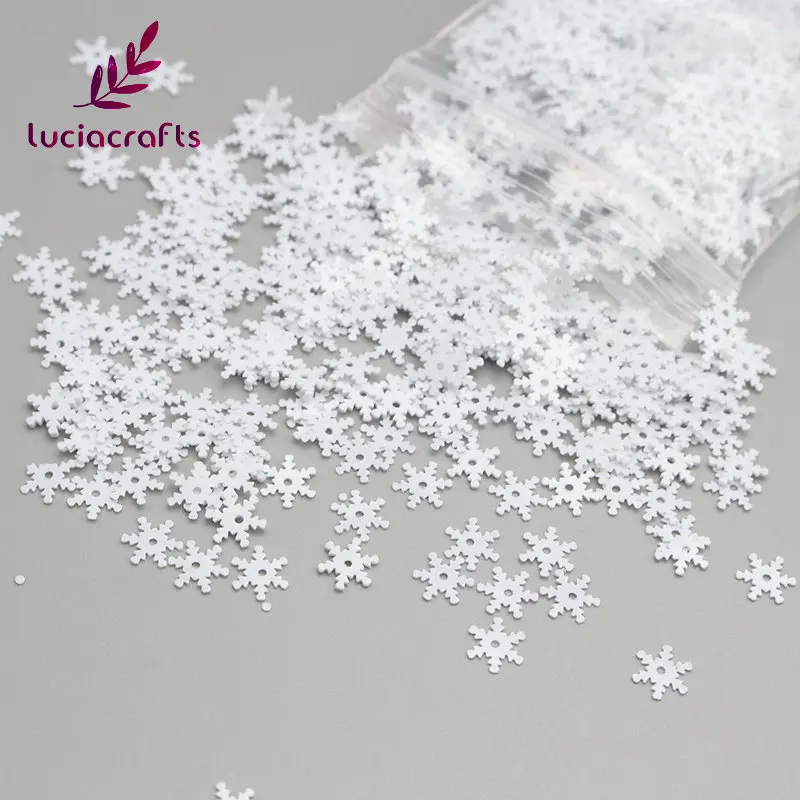 Description Picture 4 of item20garms  8mm Transparent /White Snow flake PVC Sequins Christmas Party Decoration DIY Crafts  Accessory D0106