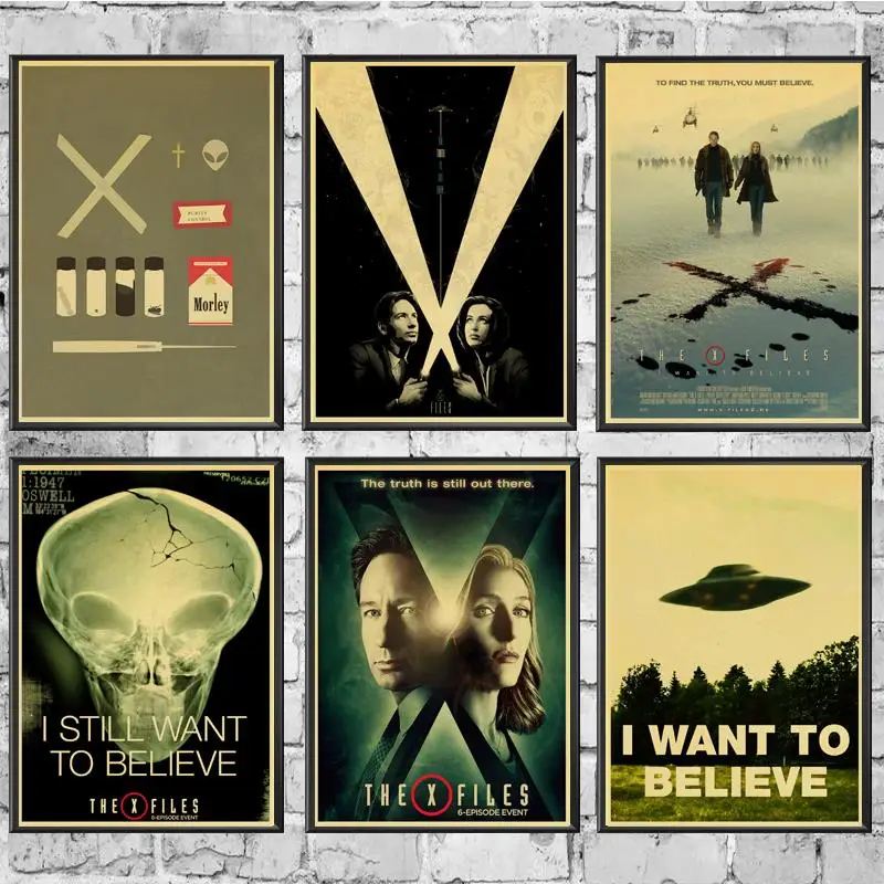 VINTAGE X-FILES I WANT TO BELIEVE UFO POSTER 18x24