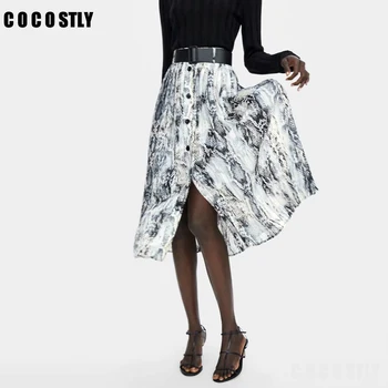 Summer Skirt Women American Style Snake Print High Waist Long Pleated Skirt Mid-calf Female High Street Skirt with Sashes faldas
Summer Skirt Women American Style Snake Print High Waist Long Pleated Skirt Mid-calf Female High Street Skirt with Sashes faldas