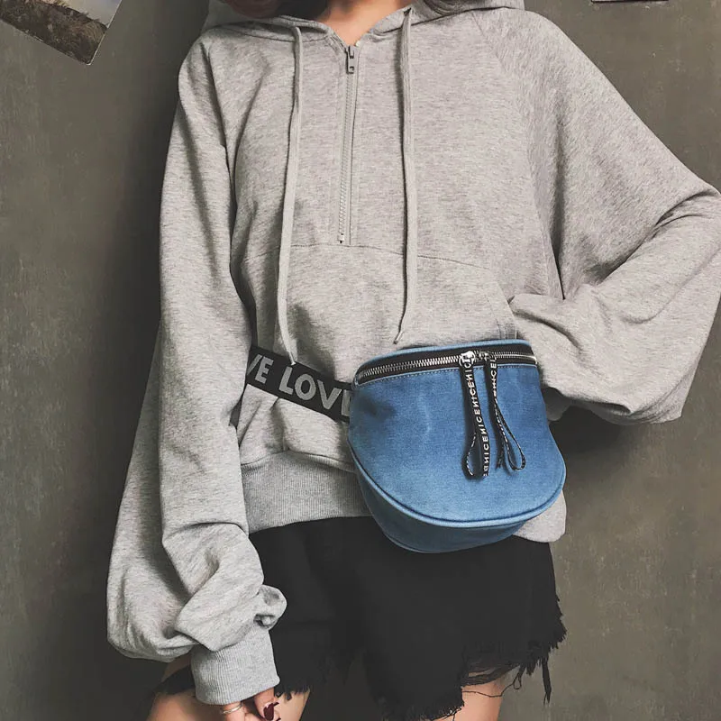 Women Crossbody Bag Chest Fashion Zipper Waist Packs Belt Bag Denim Shell Zipper Cute Ladies Chest Packs Fanny Bag for Girls
Women Crossbody Bag Chest Fashion Zipper Waist Packs Belt Bag Denim Shell Zipper Cute Ladies Chest Packs Fanny Bag for Girls
