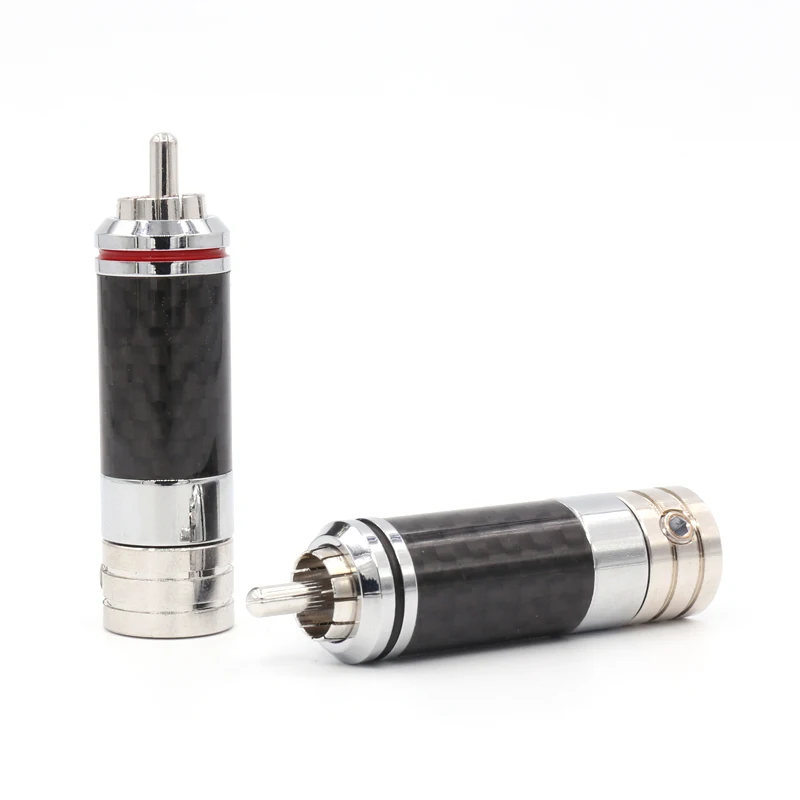 Free shipping 4Pcs moonsaudio IC54R rhodium plated Carbon Fiber audio rca plug for RCA cable 
Free shipping 4Pcs moonsaudio IC54R rhodium plated Carbon Fiber audio rca plug for RCA cable