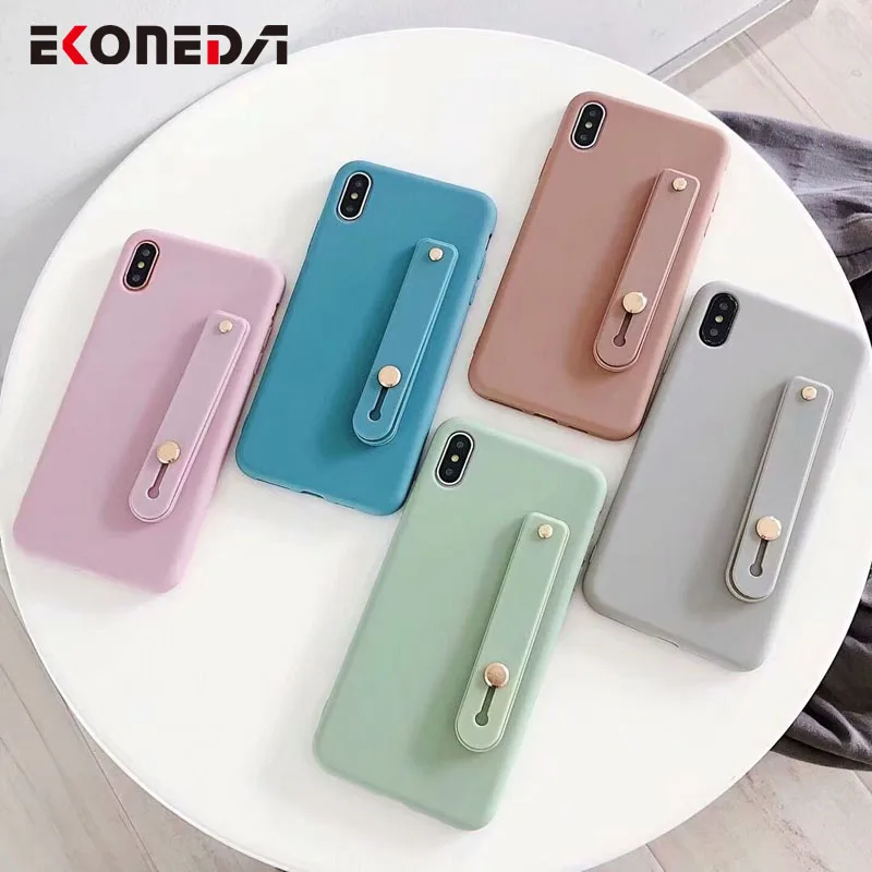 EKONEDA Candy Colors Wrist Strap Case For iPhone 6 6S 7 8 Plus XS Max XR X Case Silicone Soft Stand Phone Holder Case
EKONEDA Candy Colors Wrist Strap Case For iPhone 6 6S 7 8 Plus XS Max XR X Case Silicone Soft Stand Phone Holder Case