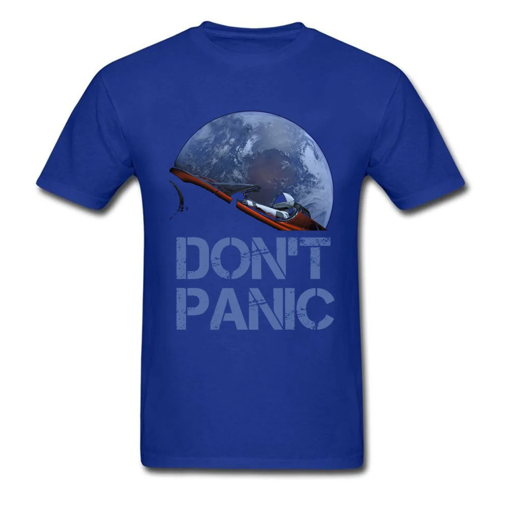 Dont Panic Starman O-Neck T Shirts Summer Tops Tees Short Sleeve New Coming All Cotton Gift Tops T Shirt Europe Men Dont Panic Starman blue
