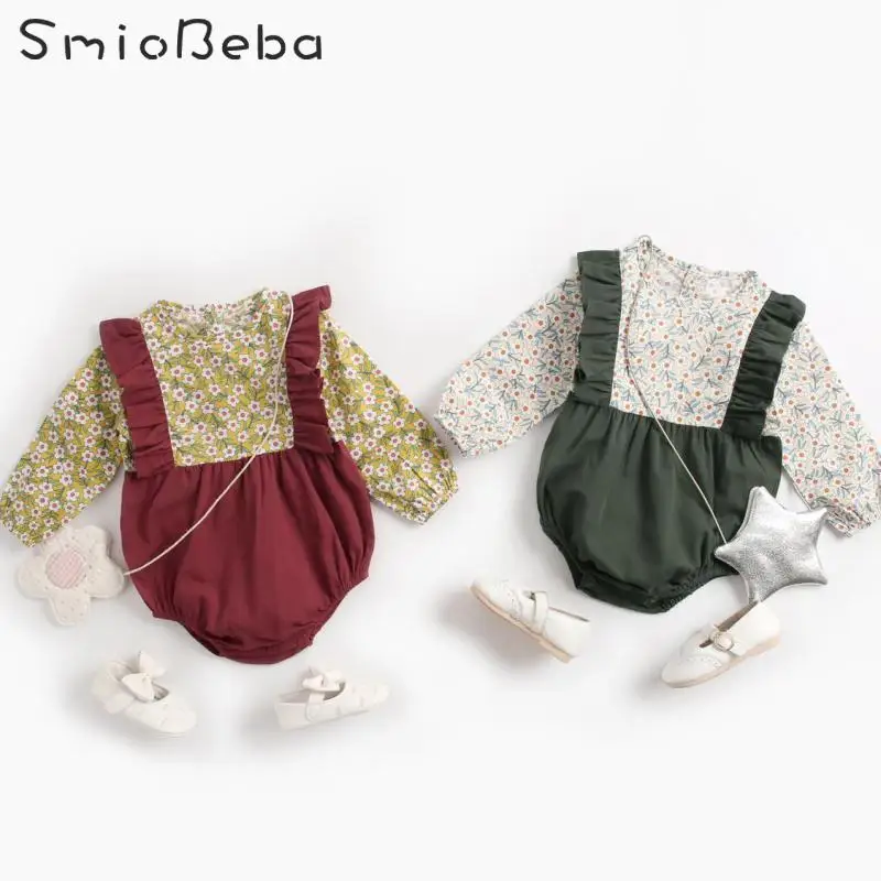 Baby Girls Rompers Full Printed Flowers Jumpsuit Toddler Baby Kids Fake Two Piece Autumn Sling Jackets For Baby Bodysuit Clothes
Baby Girls Rompers Full Printed Flowers Jumpsuit Toddler Baby Kids Fake Two Piece Autumn Sling Jackets For Baby Bodysuit Clothes