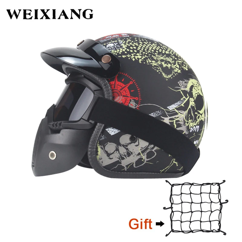 Universal Motorcycle Dragon Skull Helmet With Full Face Goggles 3/4 Half Helmet For Mountain Bike Scooter Helmet Net Free Send
Universal Motorcycle Dragon Skull Helmet With Full Face Goggles 3/4 Half Helmet For Mountain Bike Scooter Helmet Net Free Send