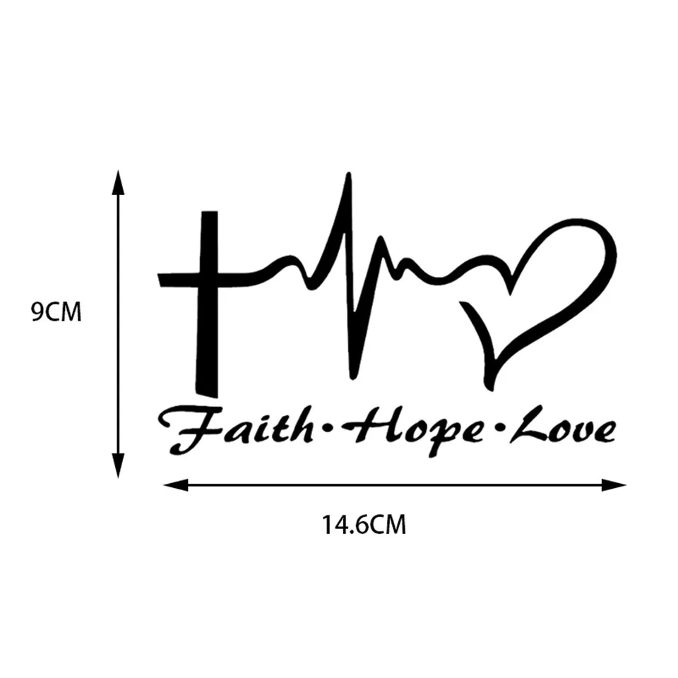 14.6CM9CM Personality Jesus HOPE LOVE FAITH Prayer Creative Vinyl Car sticker Black Silver Laser (1)
