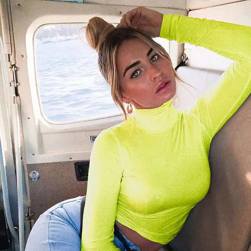 Casual Candy Color Neon Color Tshirts Vintage Crop Top Cute Women T-shirt Basic Long Sleeve Turtleneck Femme Tshirt Tee Dropship
Casual Candy Color Neon Color Tshirts Vintage Crop Top Cute Women T-shirt Basic Long Sleeve Turtleneck Femme Tshirt Tee Dropship