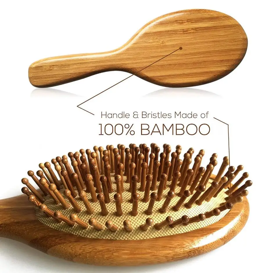 

Premium Wooden Bamboo Hair Brush Improve Hair Growth Wood hairbrush Prevent Hair Loss Comb Bamboo Comb Teeth D50