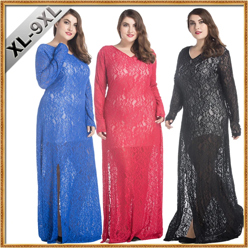 Spring Autumn Women Lace Dress V Neck Floor Length Plus Size 8XL 9XL Hollow Out Elegant Club Party Dress
Spring Autumn Women Lace Dress V Neck Floor Length Plus Size 8XL 9XL Hollow Out Elegant Club Party Dress