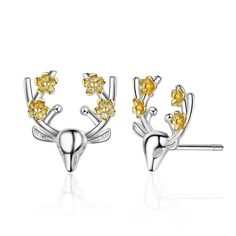 New Hot Antler Sika Deer Elk Stud Earrings For Women 925 Sterling Silver Christmas Jewelry Pendientes Statement Earrings SAE10
New Hot Antler Sika Deer Elk Stud Earrings For Women 925 Sterling Silver Christmas Jewelry Pendientes Statement Earrings SAE10