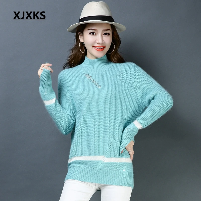 XJXKS swetry damskie batwing sleeve women turtleneck sweater originality wool and cashmere knitting women pullover sweater
XJXKS swetry damskie batwing sleeve women turtleneck sweater originality wool and cashmere knitting women pullover sweater