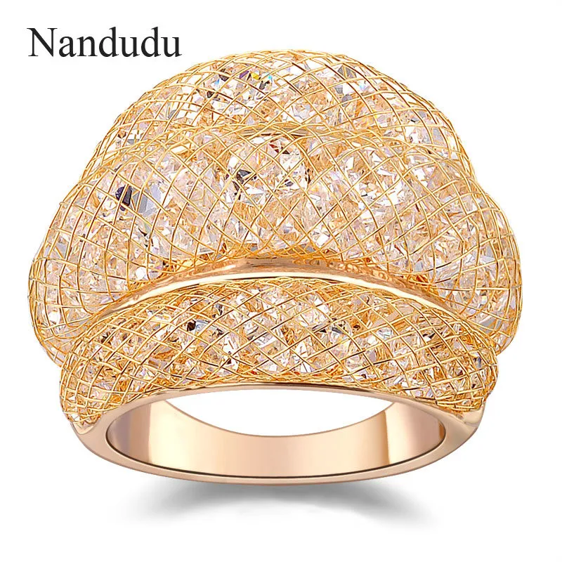 Nandudu Rose Gold Mesh Zircon Ring Hot Sale Fashion Jewelry Statement Rings Accessories Female Women Girlish Gift R561
Nandudu Rose Gold Mesh Zircon Ring Hot Sale Fashion Jewelry Statement Rings Accessories Female Women Girlish Gift R561