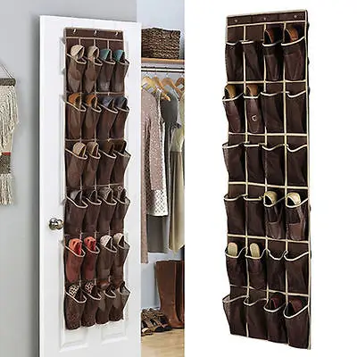 

24 Pocket Non Woven Hanging Storage Bag Door Holder Home Shoes Organizing Bag with Hooks Space Saver Shoes Hanging Bag