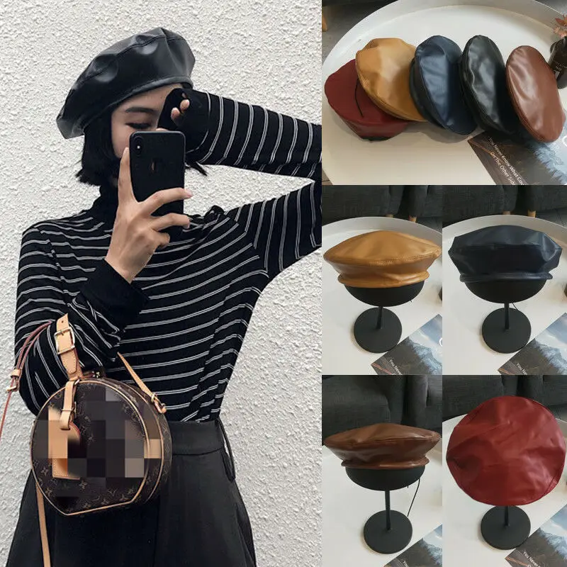 New Women Lady Winter Berets Hat Faux PU Leather Warm Wool Vintage Berets Solid Color Caps French Fluffy Beanie Beret Hat Cap
New Women Lady Winter Berets Hat Faux PU Leather Warm Wool Vintage Berets Solid Color Caps French Fluffy Beanie Beret Hat Cap