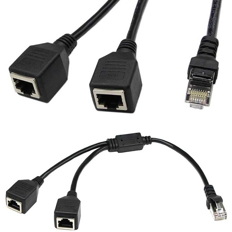 RJ45 Ethernet Y Splitter Adapter Cable 1 to 2 Port Switch Adapter Cord for CAT 5/CAT 6 LAN Ethernet
RJ45 Ethernet Y Splitter Adapter Cable 1 to 2 Port Switch Adapter Cord for CAT 5/CAT 6 LAN Ethernet