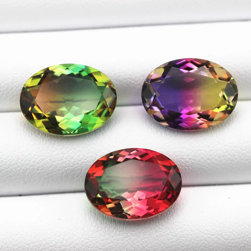 Oval shape top selling composite stone bicolored tourmaline ornamental stones for rings bracelets DIY making faceted jewelry
Oval shape top selling composite stone bicolored tourmaline ornamental stones for rings bracelets DIY making faceted jewelry