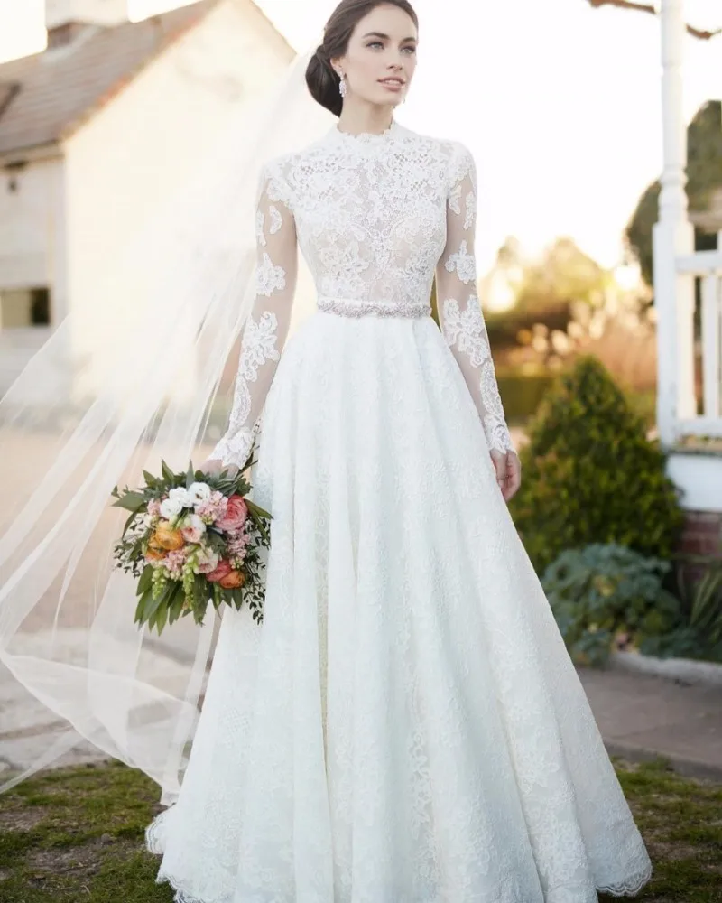 2019 Vintage Dress for Women A-Line Lace Wedding Dresses Long Sleeves Beaded Waist with Zip Back Bridal Gowns Vestidos De Noiva
2019 Vintage Dress for Women A-Line Lace Wedding Dresses Long Sleeves Beaded Waist with Zip Back Bridal Gowns Vestidos De Noiva