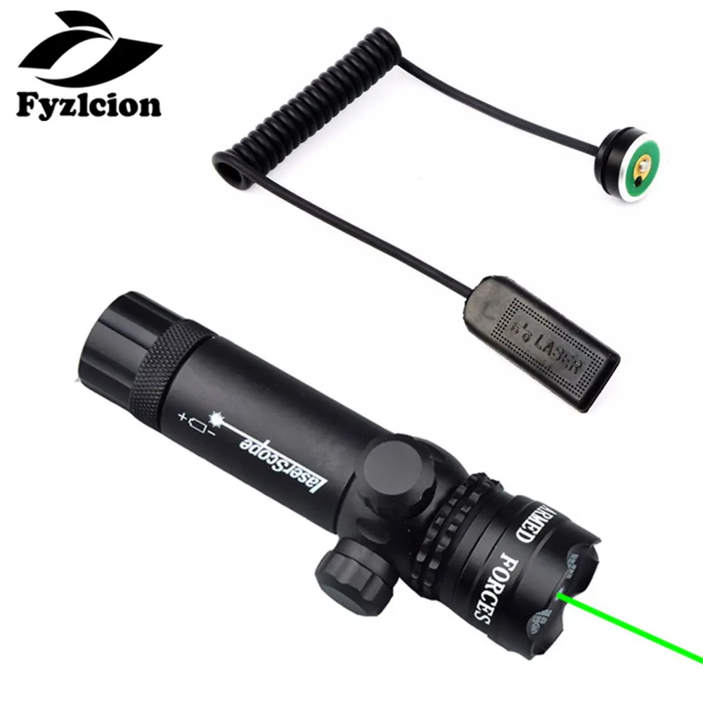 Remote Switch 635nm Green Laser Dot with Picatinny Rail 5mw for Rifle