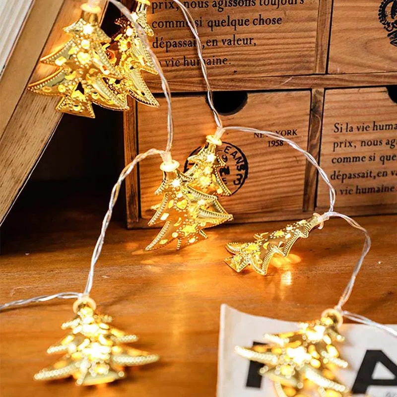 1-4m Chritmas LED String light Santa Claus Xmas Tree Stocking Shape Fairy Lights New Year Party Holiday Decoration String Lamp (78)