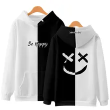 Kpop hoody Smiley gezicht hoodie Duivel glimlach gezicht shirt Zwart Wit off trui Sweatshirts Mannen Vrouwen hiphop Bboy fashion Hoodies(China)